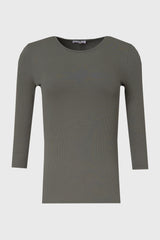 Seafoam Ribbed Round Neck 3/4 Sleeve T-Shirt