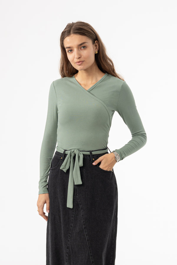 Seafoam Wrap Tee