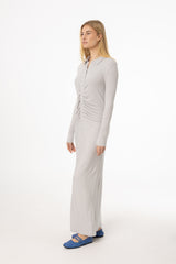 Slate Ruched Cardi Maxi Dress