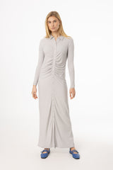 Slate Ruched Cardi Maxi Dress