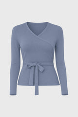 Steel Blue Solid Wrap T-Shirt