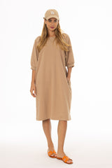 Tan French Terry Dress