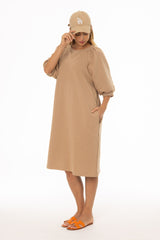 Tan French Terry Dress
