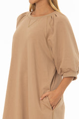 Tan French Terry Dress