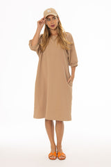 Tan French Terry Dress