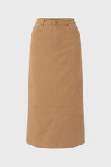 Tan Basic Denim Maxi Skirt