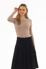 Tan Bloom Printed T-Shirt