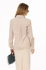 Tan Combo Blouse T-Shirt