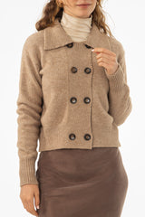 Tan Double Breasted Sweater