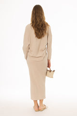 Tan Drawstring Skirt Legging