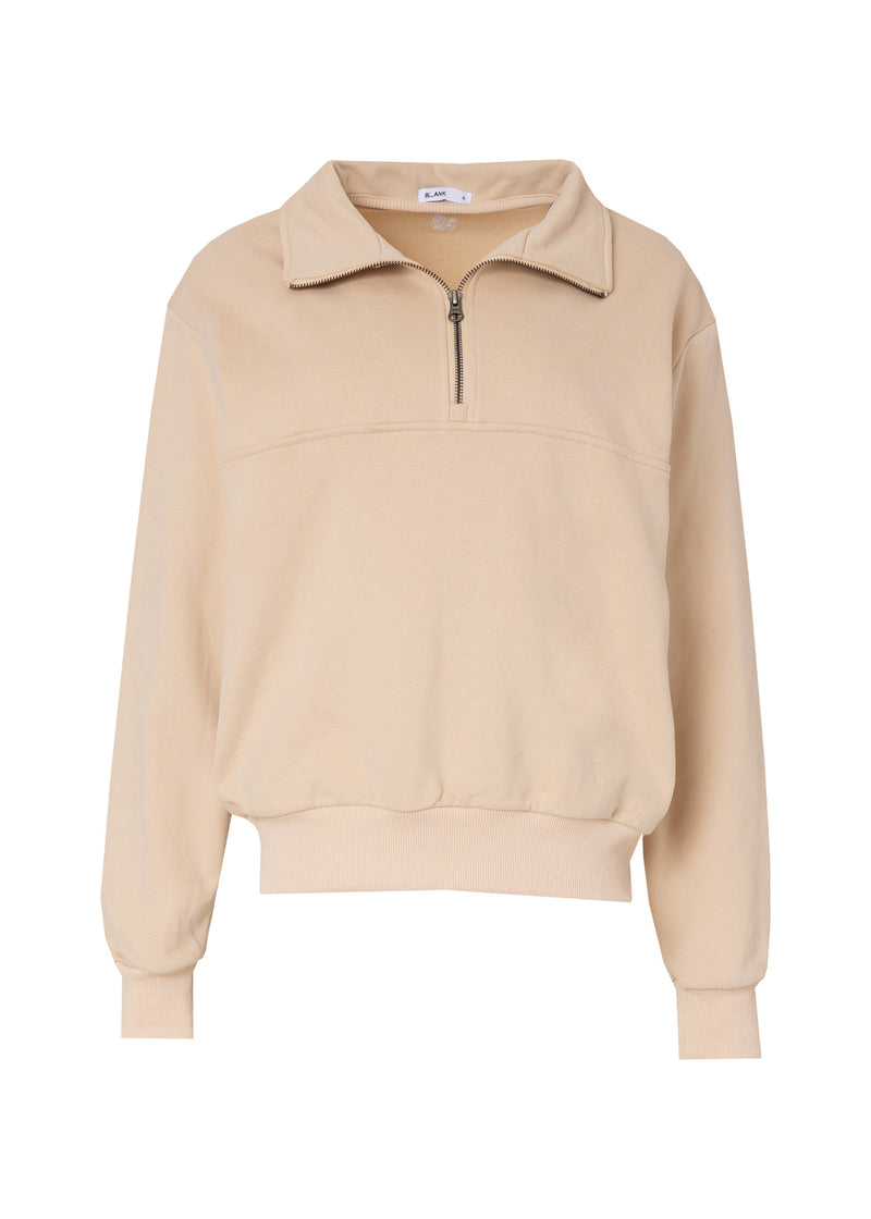 Tan Half Zip Sweatshirt