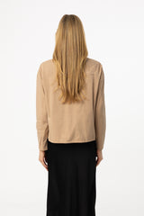 Tan High Low Drawstring Tee