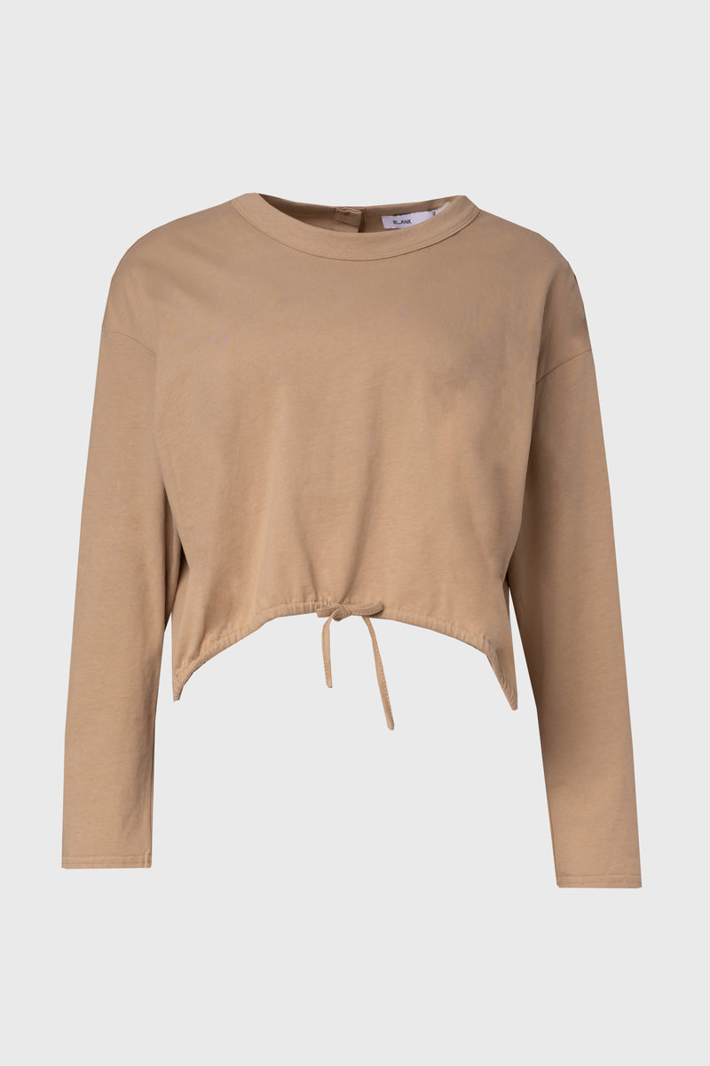 Tan High Low Drawstring Tee
