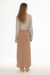 Tan Linen Feel Slip Dress
