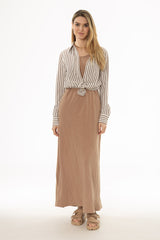 Tan Linen Feel Slip Dress