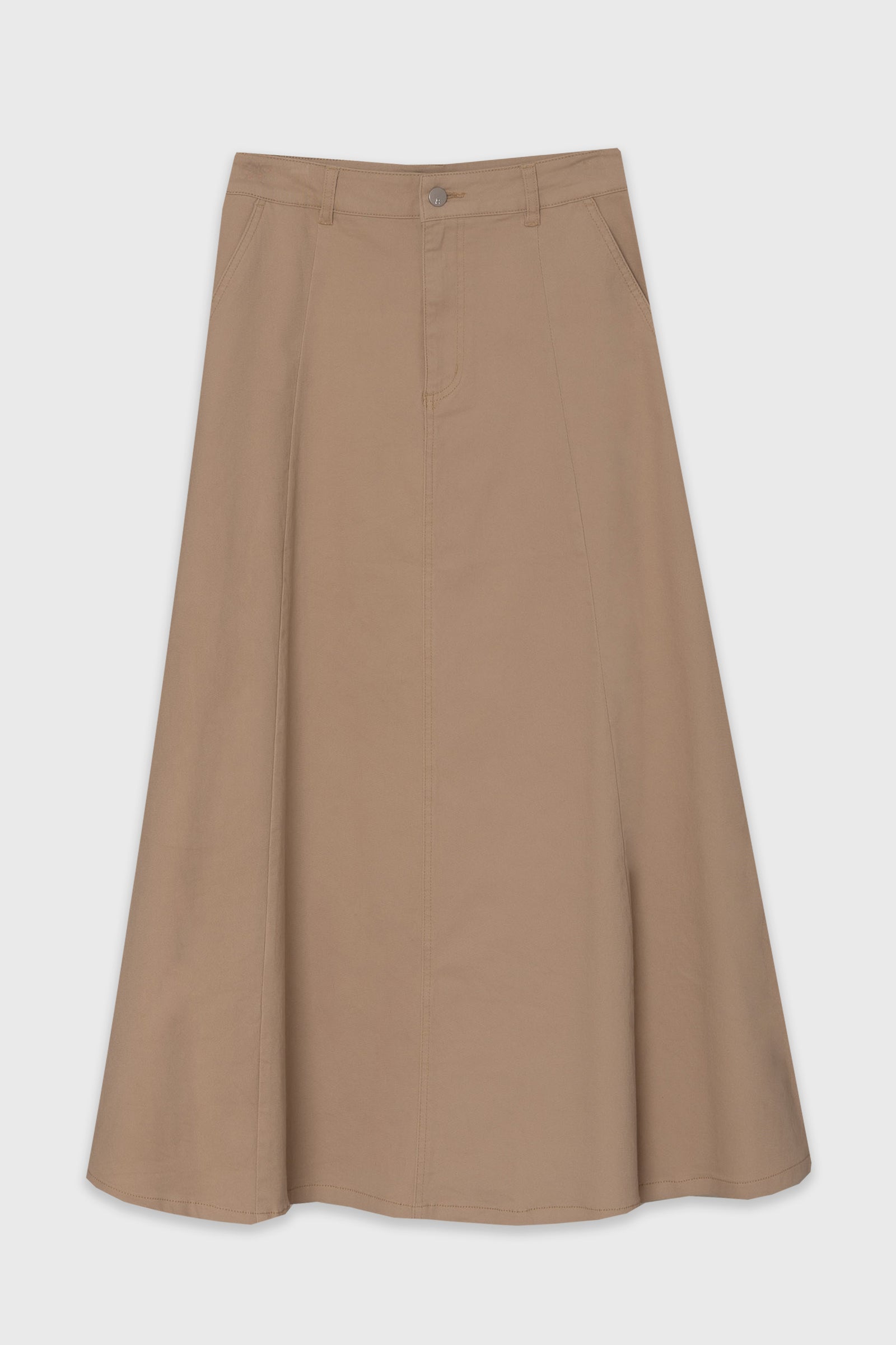 Tan Panel Flare Maxi Skirt – BLANK