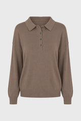 Tan Polo Thin Knit Sweater