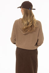 Tan Quarter Zip Hoodie Sweater