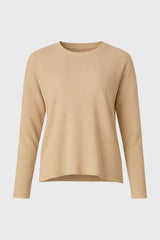 Tan Ribbed Dolman Sleeve T-Shirt