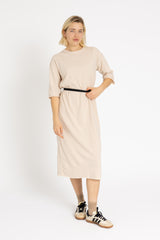 Tan Terry Midi Dress