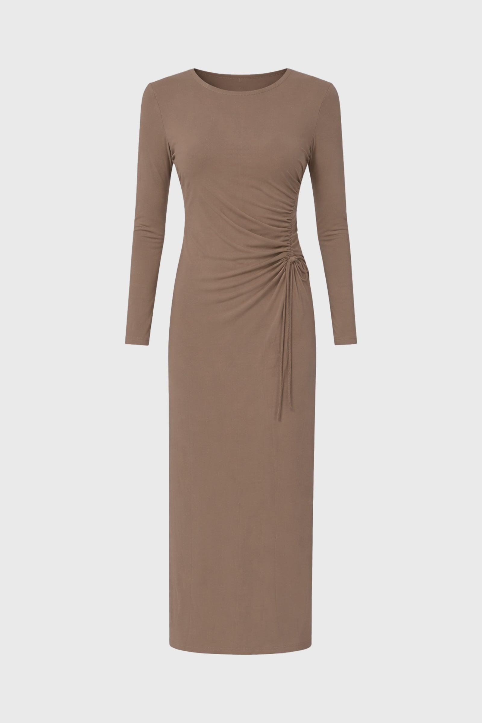 tan ruched dress Cotton Candy LA Krista Tan One Shoulder Bodycon Dress - Size M - Dresses - Stretchy Ruched Mini Dress