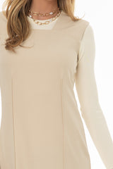 Tan Square Neck Maxi Jumper
