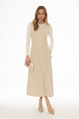 Tan Square Neck Maxi Jumper
