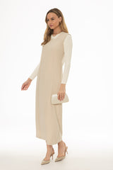 Tan Square Neck Maxi Jumper