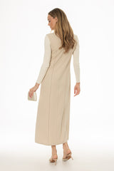 Tan Square Neck Maxi Jumper
