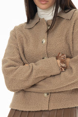 Tan Teddy Button Down Jacket