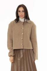 Tan Teddy Button Down Jacket