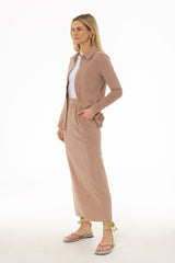 Tan Terry Maxi Skirt