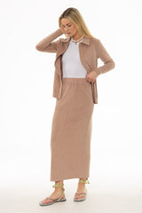 Tan Terry Maxi Skirt