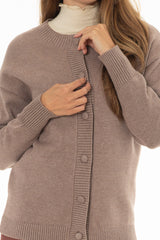 Taupe Chunky Knit Cardigan
