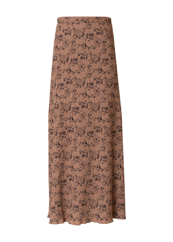 Taupe Floral Accordion Skirt