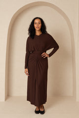 Brown Tie Wrap Maxi