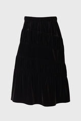 Black Layered Velvet Skirt