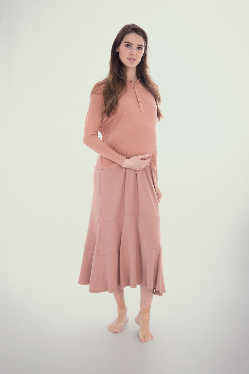 Mauve Henley Dolman Tee