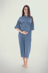 Blue Duo Henley Maxi