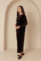 Brown Velour Basic Maxi