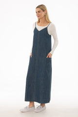 Vintage Blue Cargo Denim Maxi Jumper