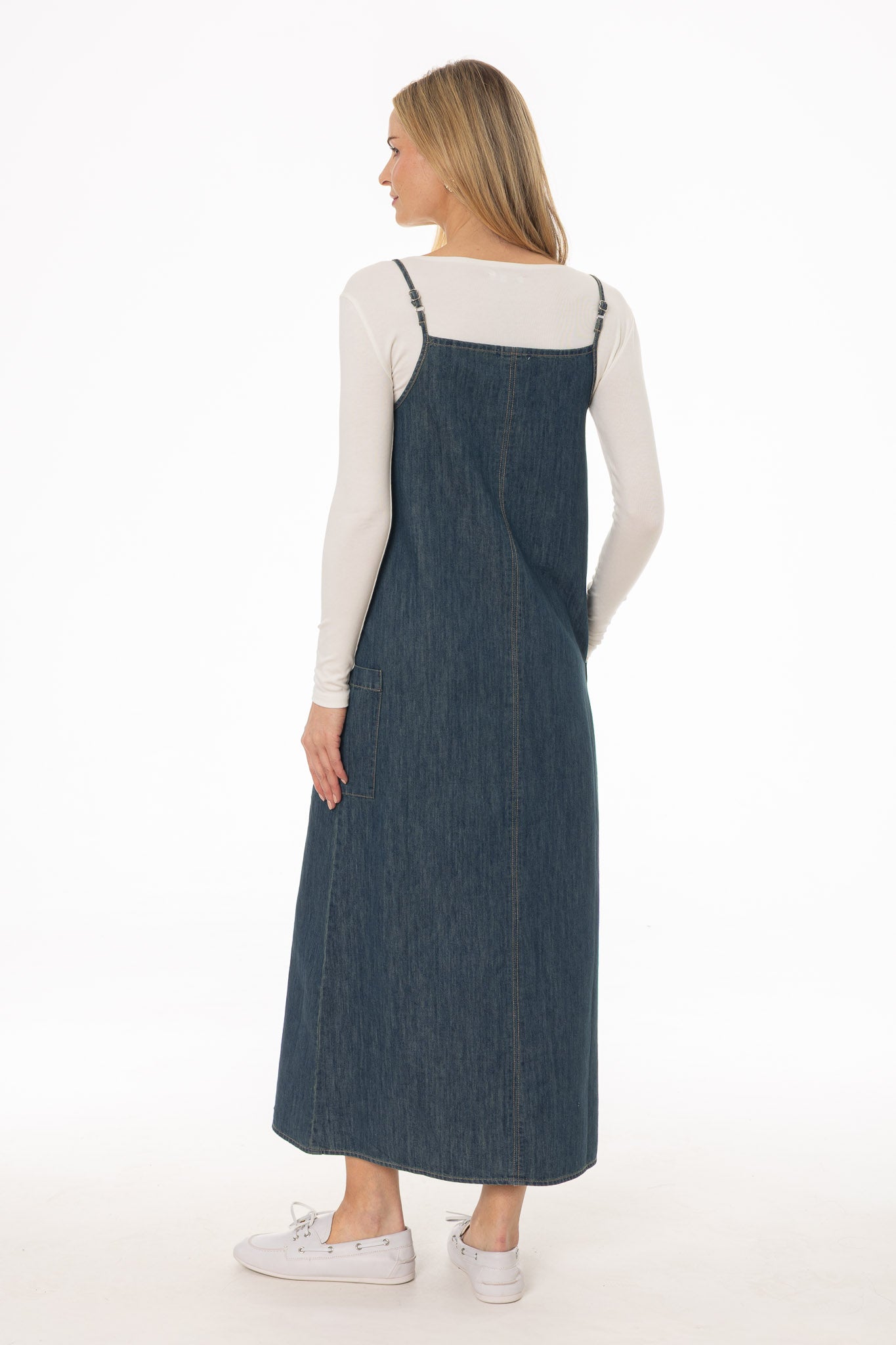 Vintage Blue Cargo Denim Maxi Jumper – BLANK