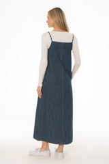 Vintage Blue Cargo Denim Maxi Jumper