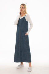 Vintage Blue Cargo Denim Maxi Jumper
