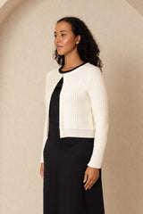 Winter White Waffle Knit Cardi