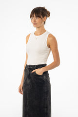 White Solid Tank Top