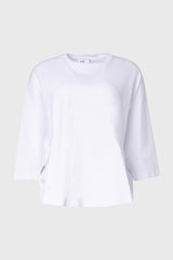 White Oversized Dolman 3/4 Sleeve T-Shirt