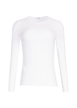 White Basic Long Sleeve Round Neck T-Shirt