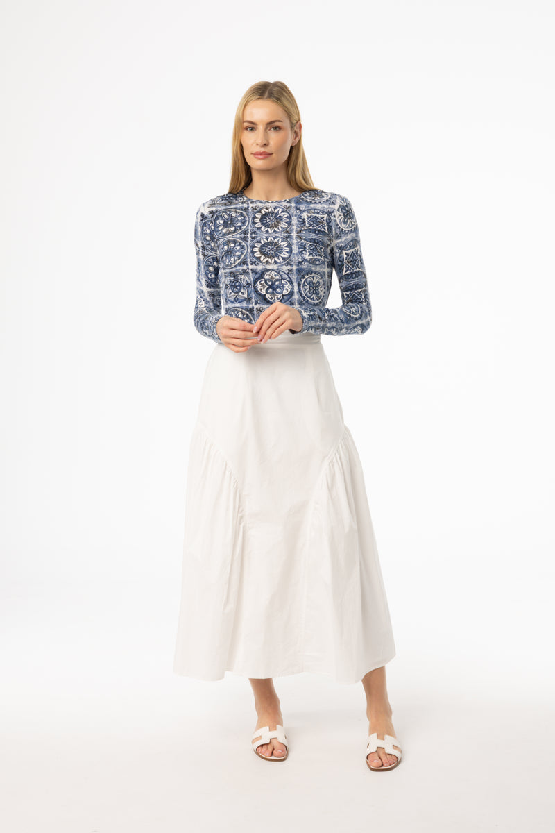 White Circle Seam Skirt