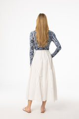 White Circle Seam Skirt